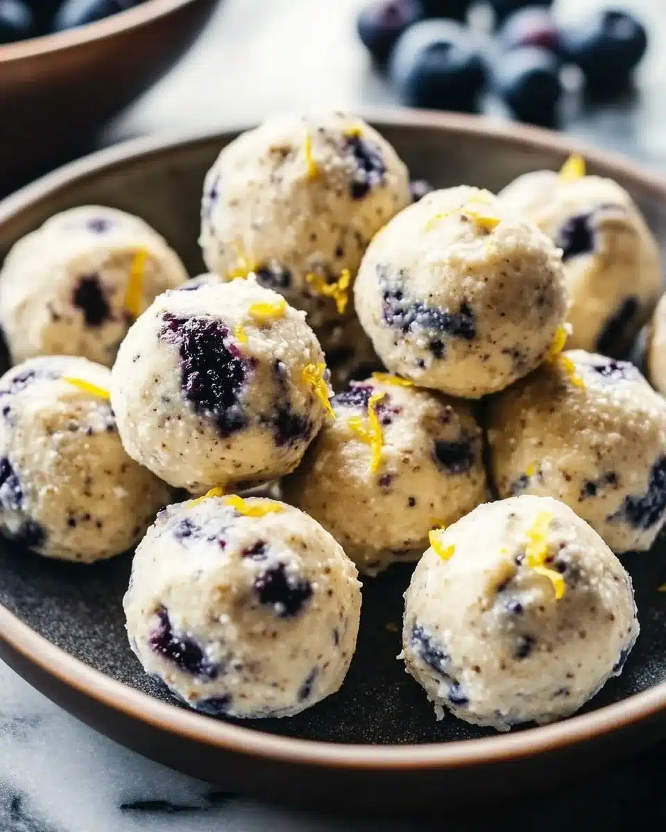 Lemon Blueberry Cottage Cheese Protein Bites