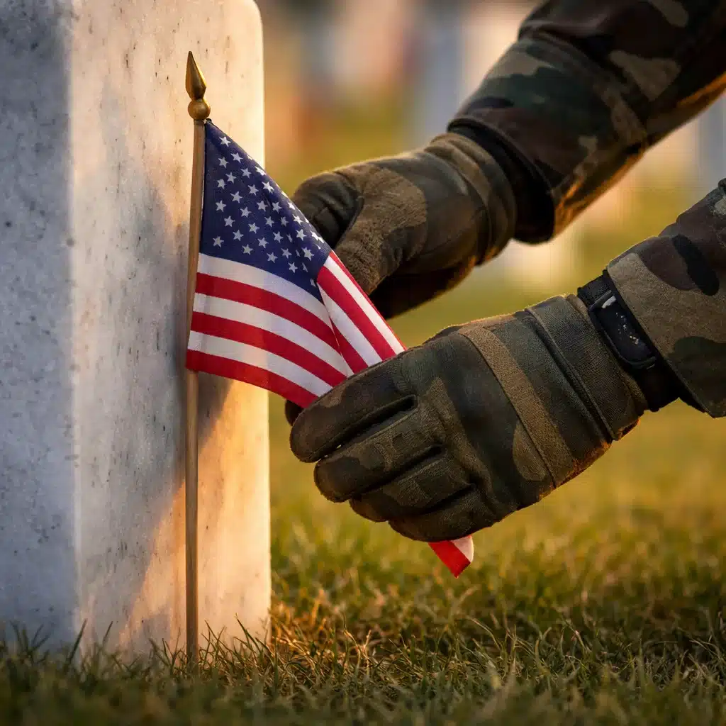 Memorial Day ceremony honoring military personnel who died in service.