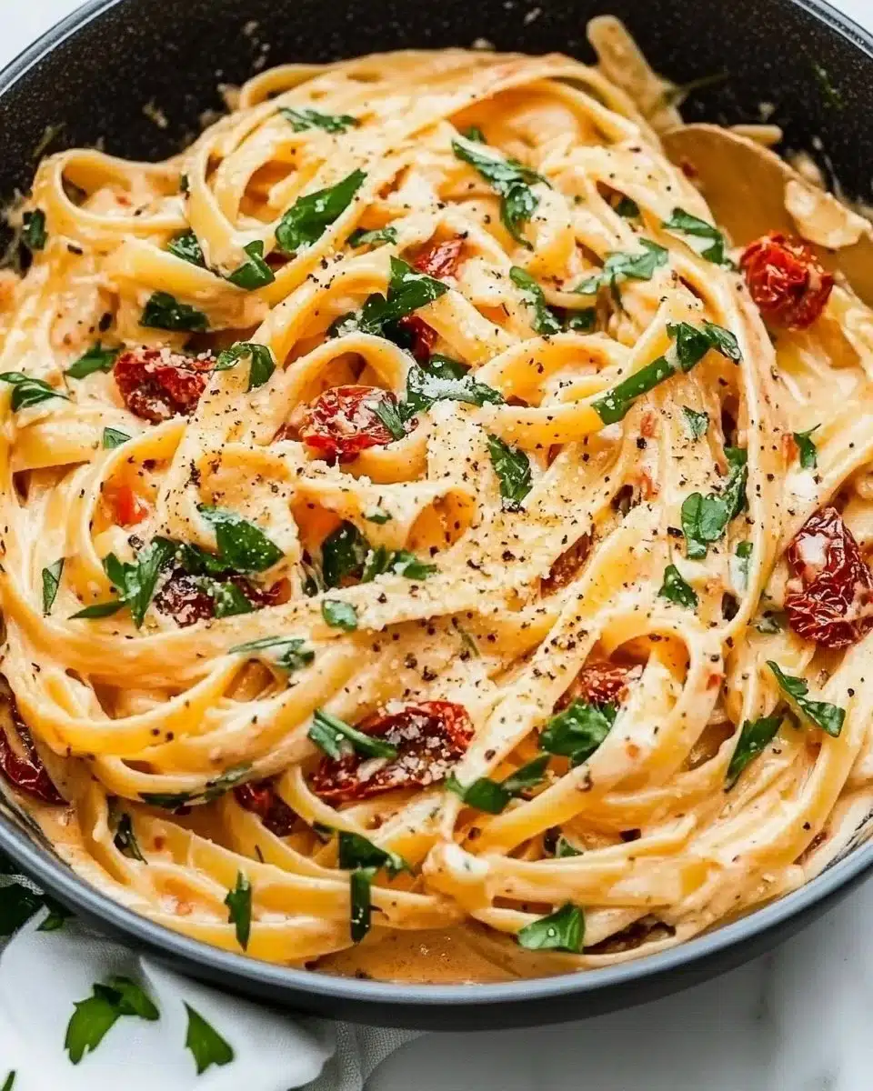 Vegan Creamy Sun Dried Tomato Pasta Recipe