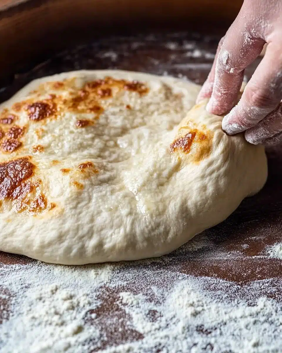 artisan pizza dough- crispy, chewy, bubbly crust