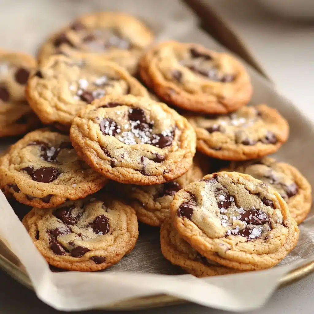 Freshly baked chewy chocolate chip cookies on a cooling rack
