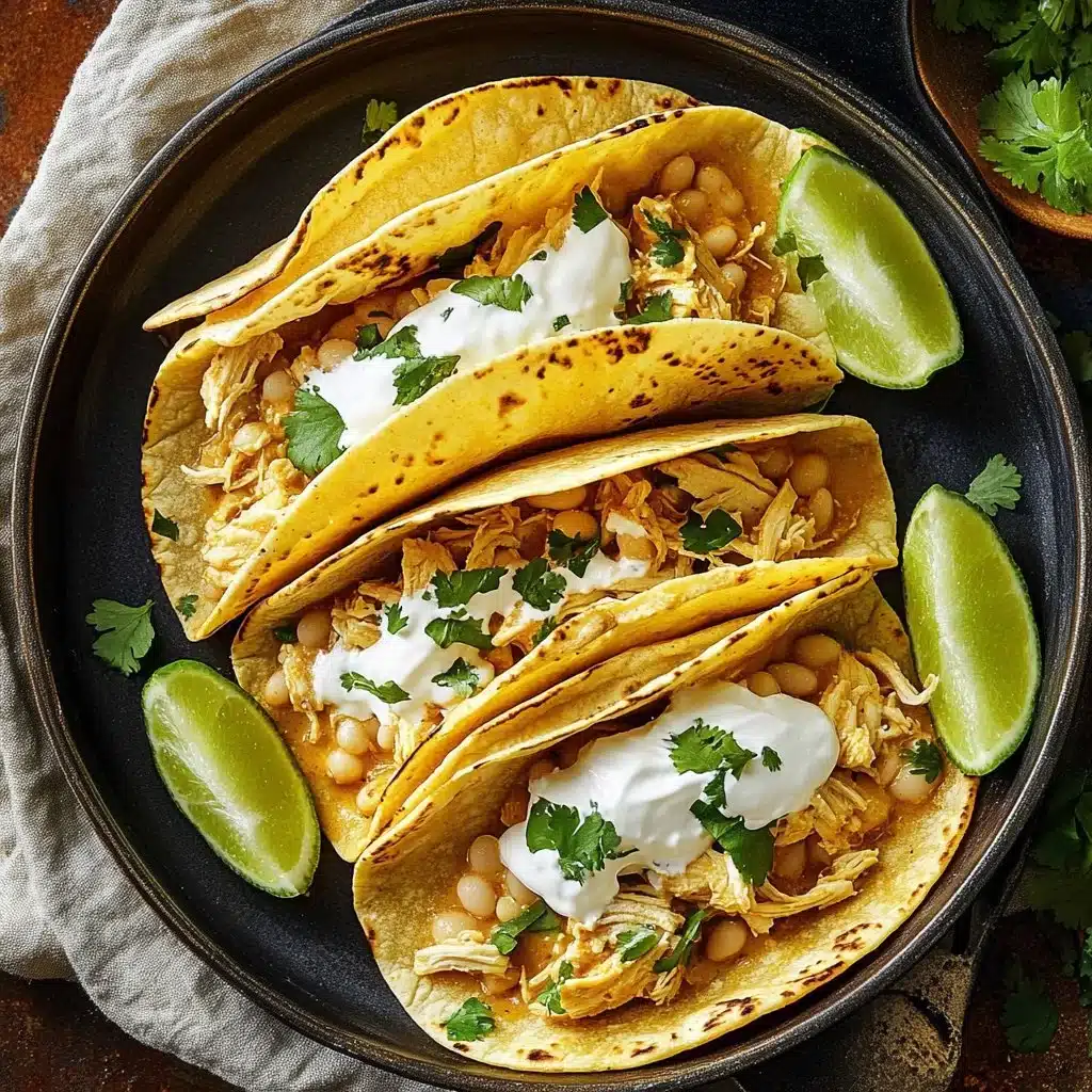 Corn Tortilla White Chicken Chili Tacos