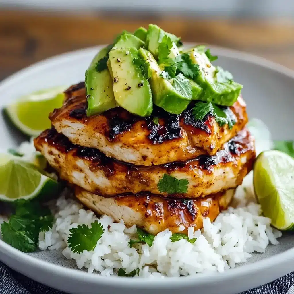 Delicious Honey Lime Chicken & Avocado Rice Stack Recipe