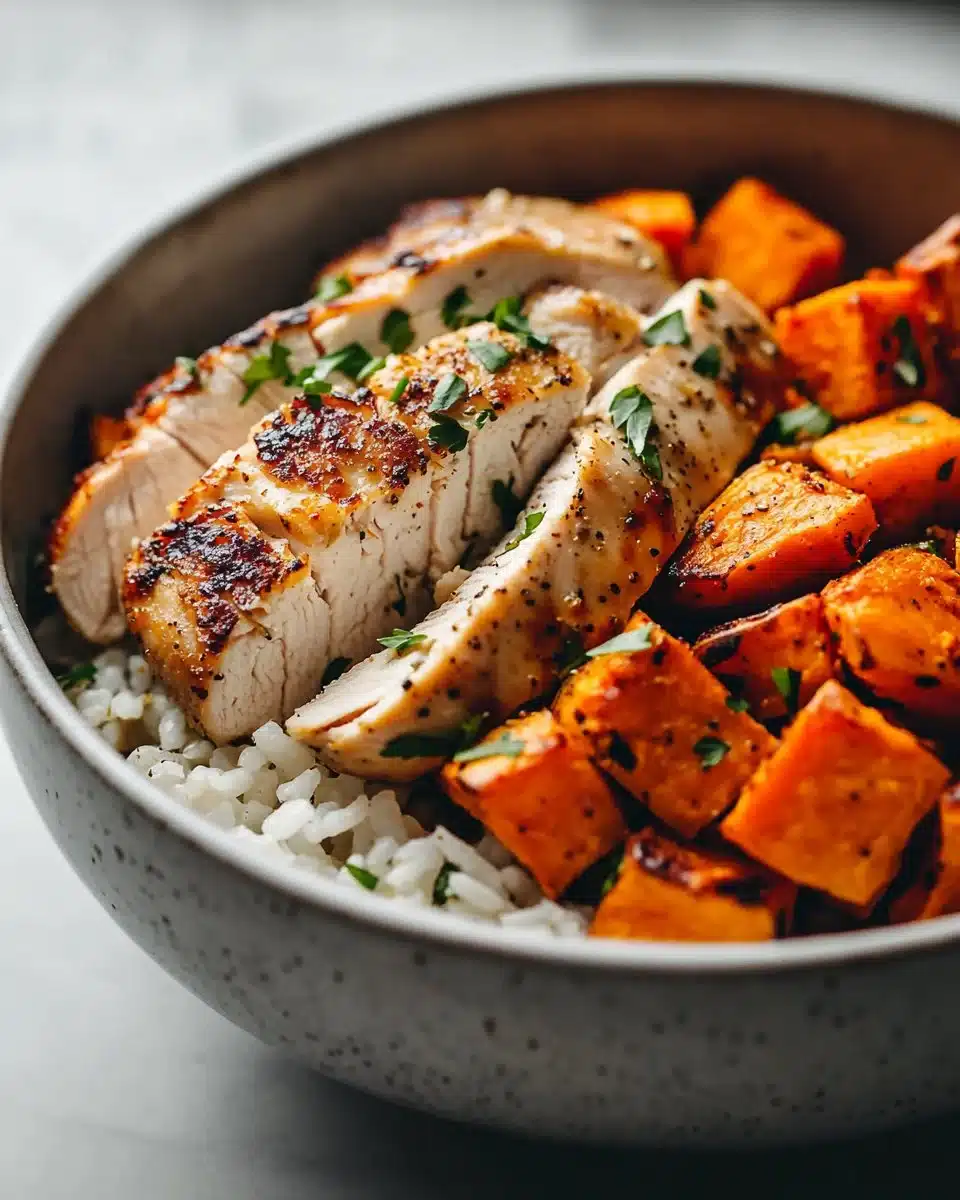 Healthy Chicken & Sweet Potato Rice Bowl