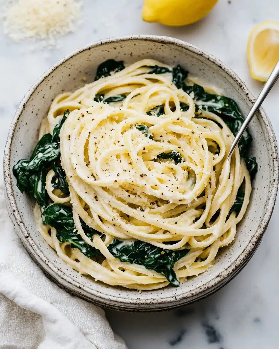 Lemon Ricotta Pasta with Spinach