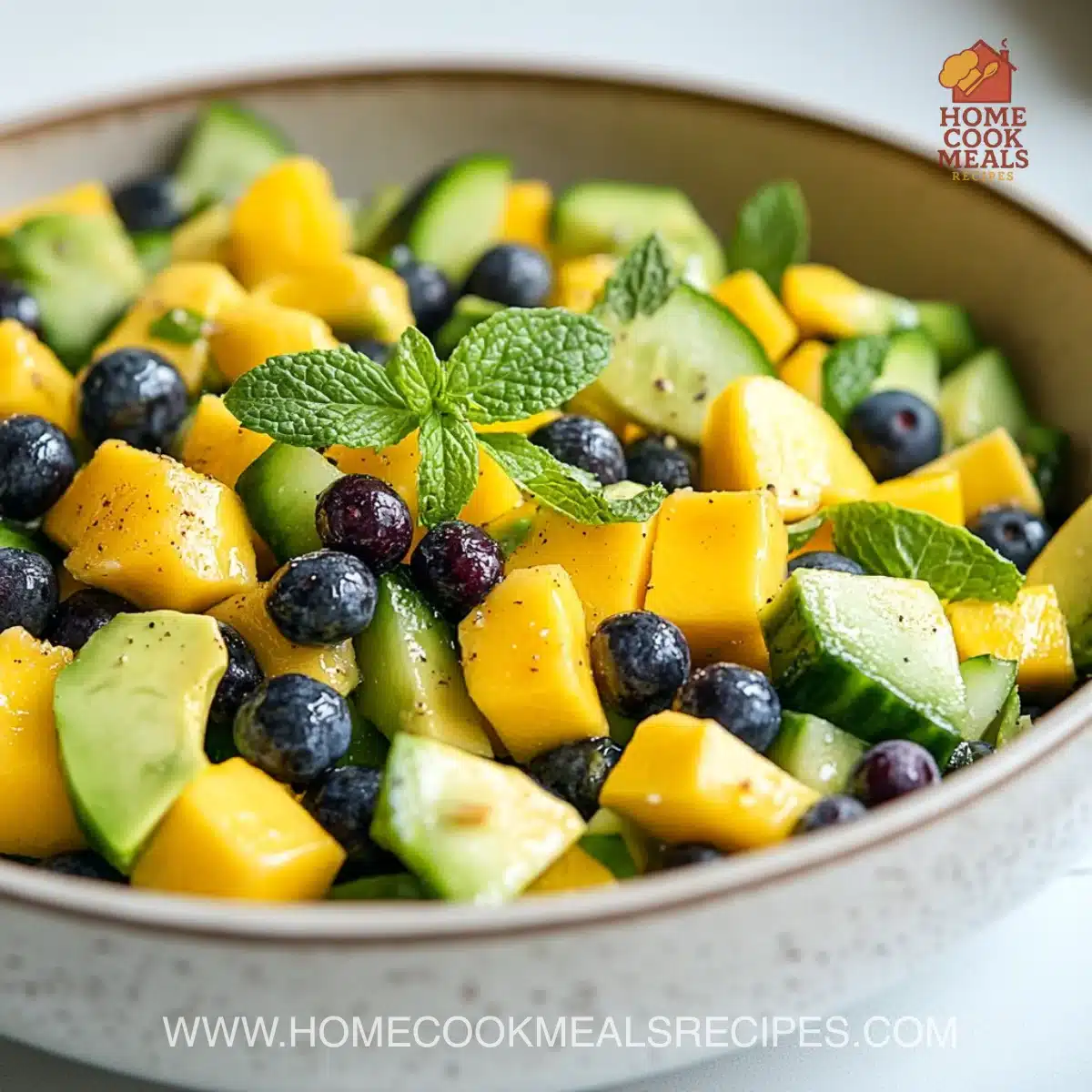 Mango Cucumber Salad with Blueberries and Avocado