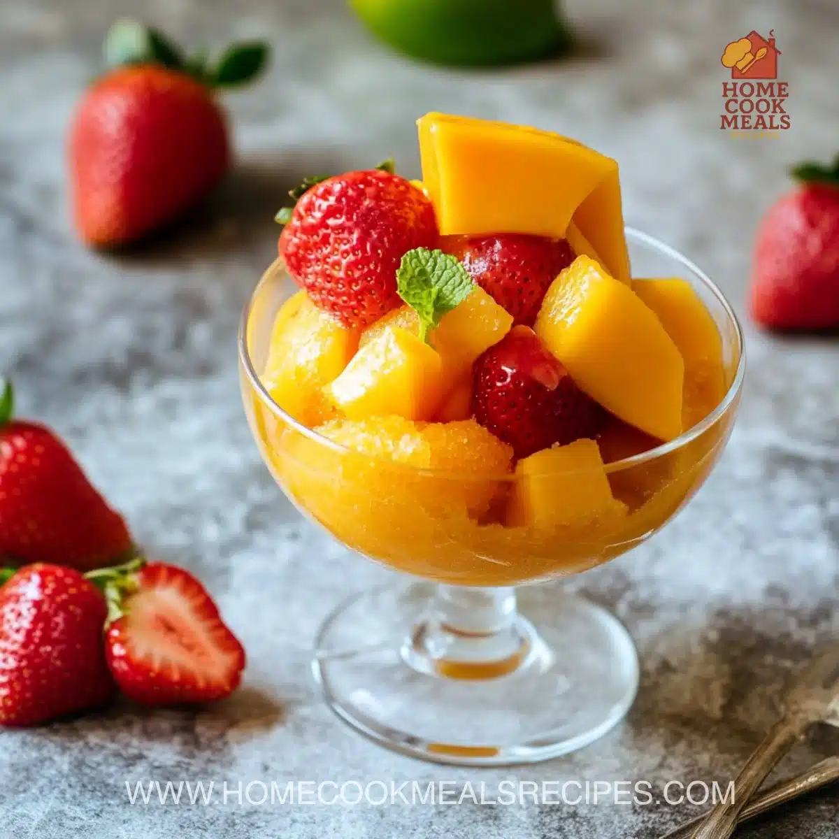 Mango Strawberry Sorbet 5 Mango Strawberry Sorbet