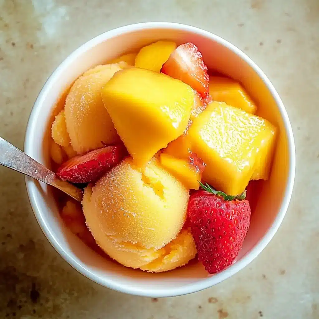 Mango Strawberry Sorbet 6 Mango Strawberry Sorbet