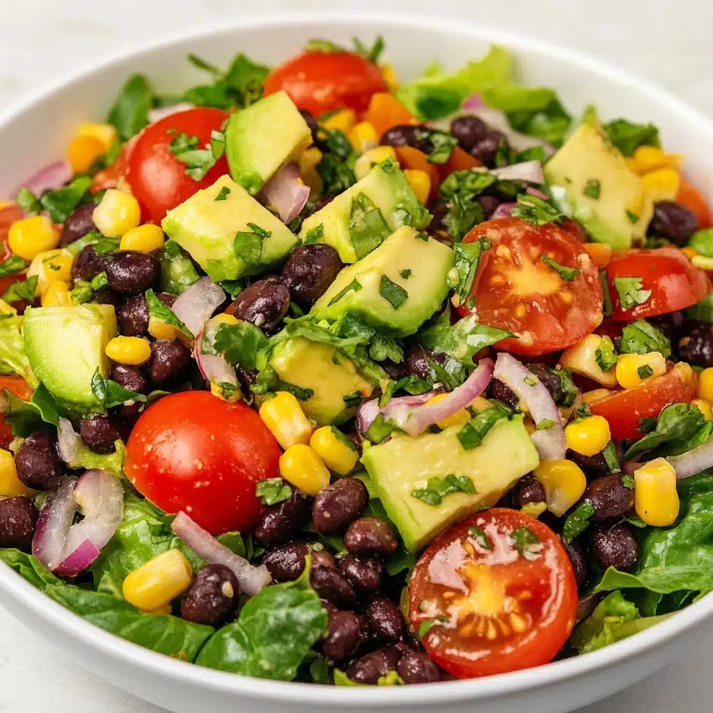 Colorful Mexican Chopped Salad with vegetables and dressing