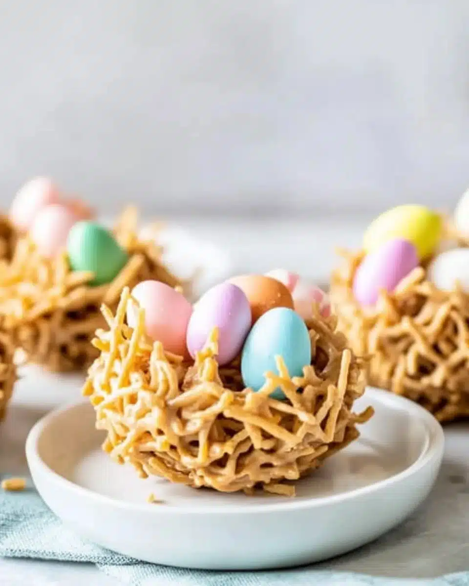 No-Bake Easter Egg Peanut Butter Haystacks 2 No-Bake Easter Egg Peanut Butter Haystacks