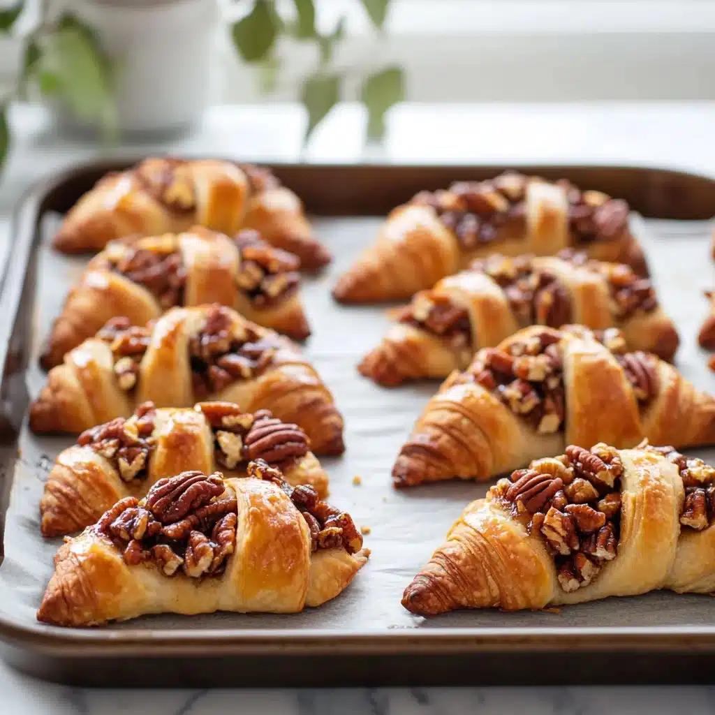 Pecan Pie Crescents fresh from the oven, golden and delicious.