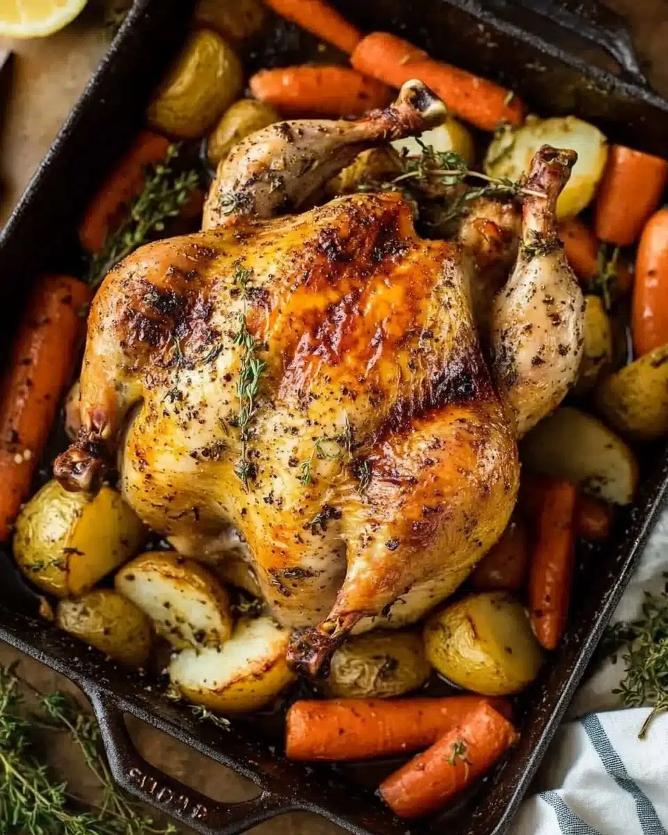 Roasted Cornish Hen with Vegetables
