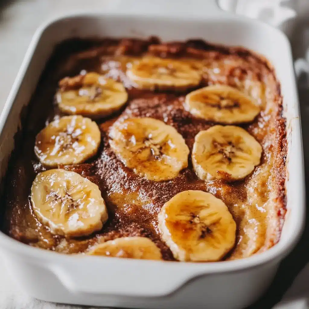 Delicious Southern banana cobbler dessert served warm with a scoop of ice cream.