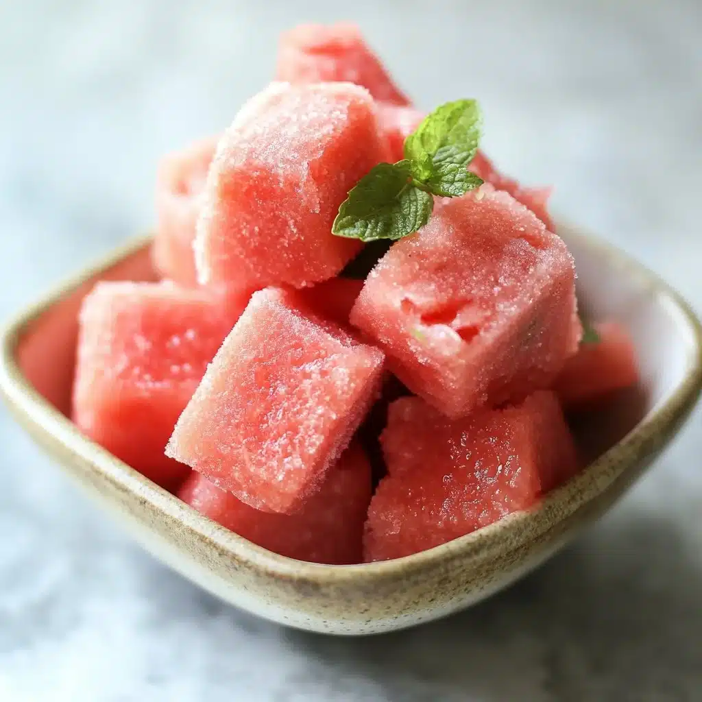 Delicious homemade watermelon sorbet in a bowl, perfect for summer desserts.