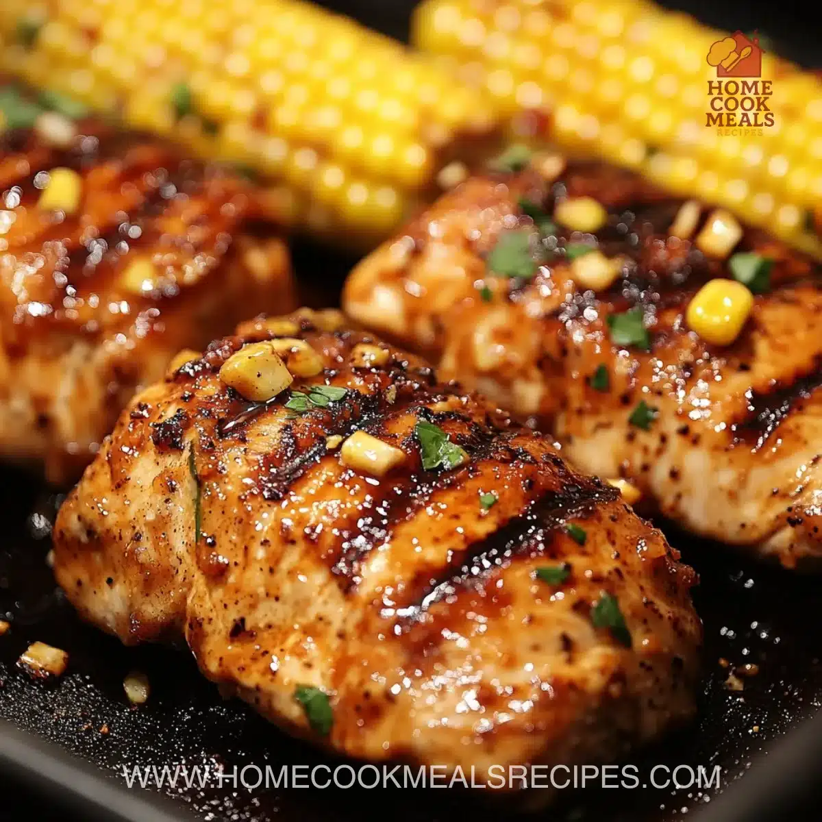 Delicious Blackstone BBQ Chicken and Corn grilled to perfection