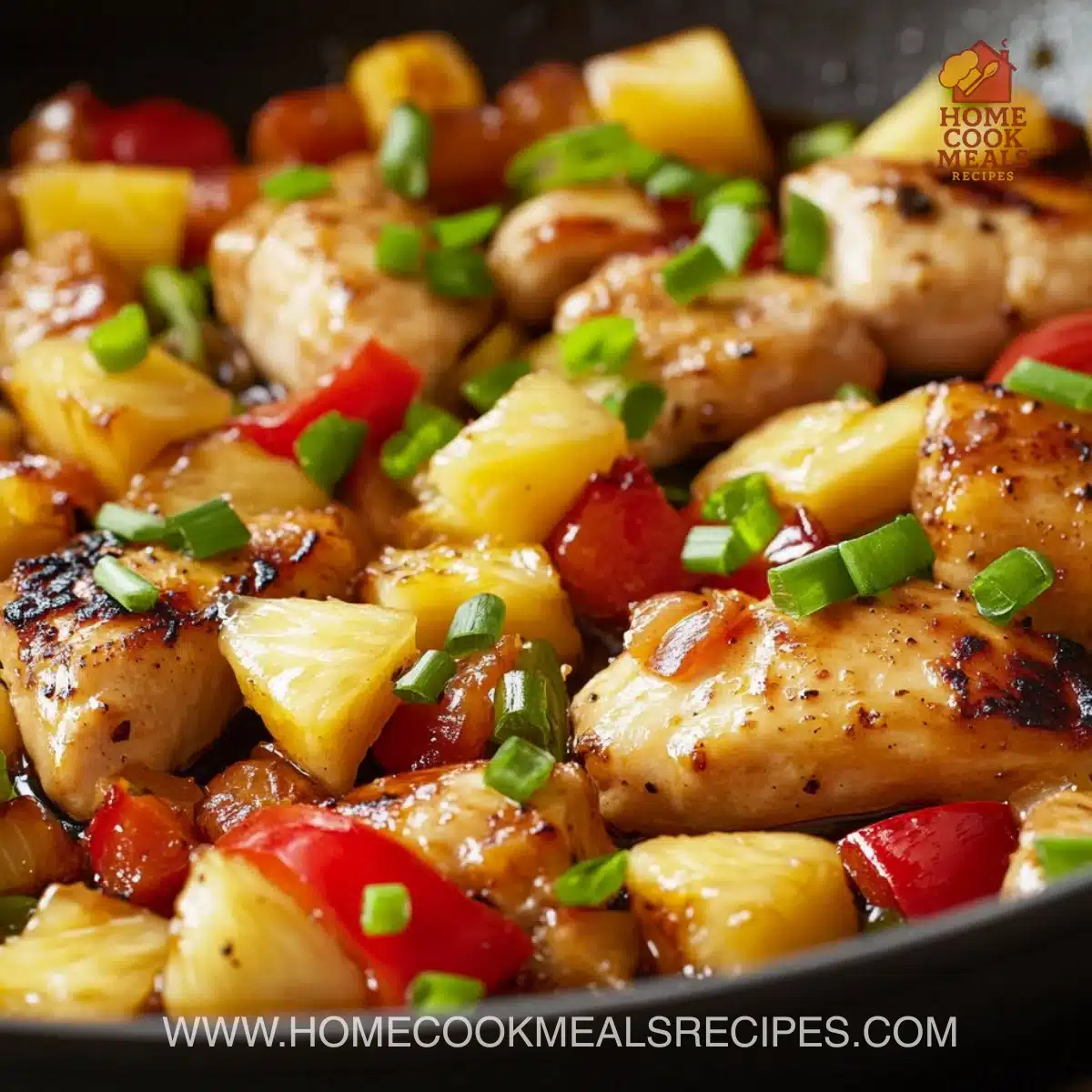 Delicious Blackstone Pineapple Chicken sizzling on the grill