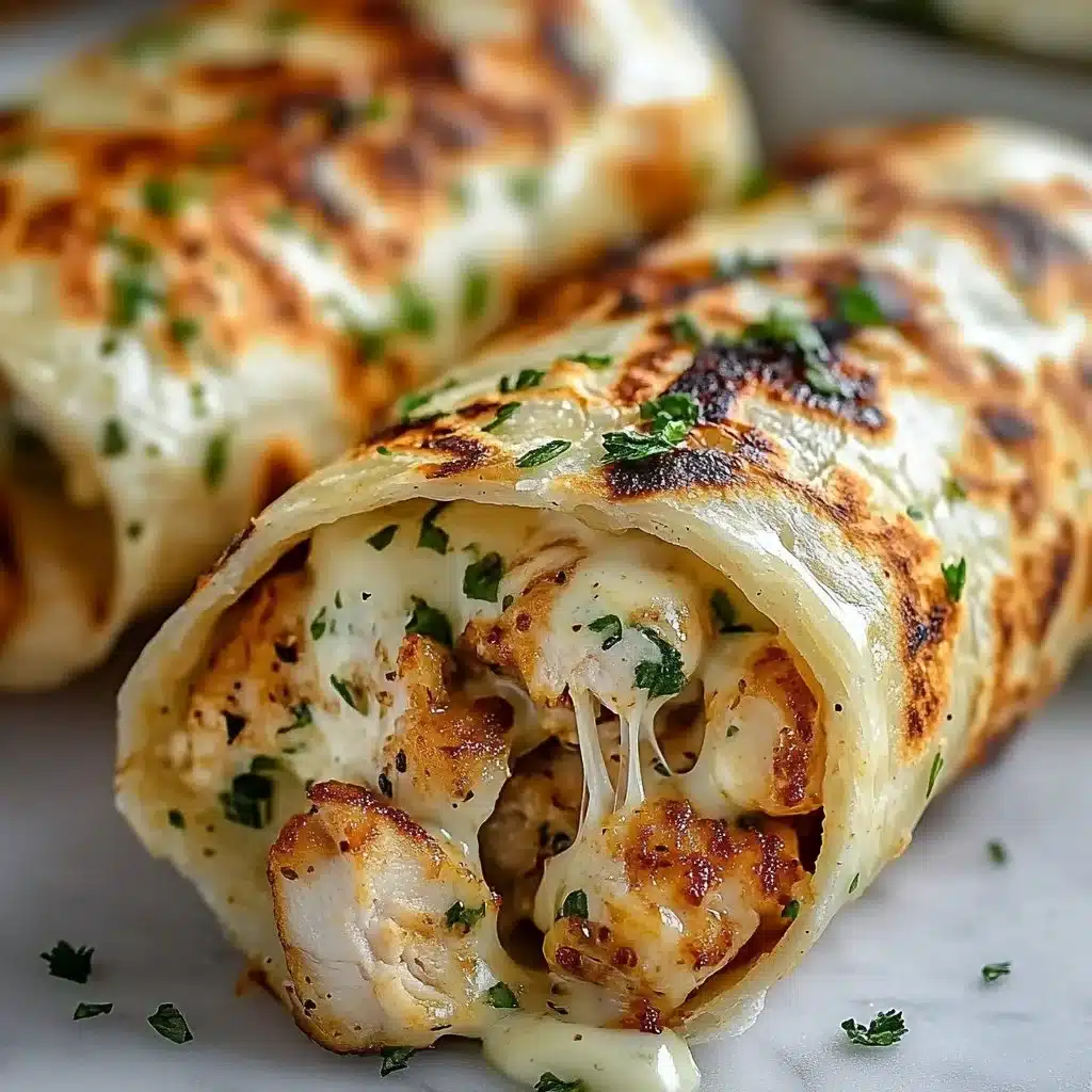 Cheesy Garlic Chicken Wraps