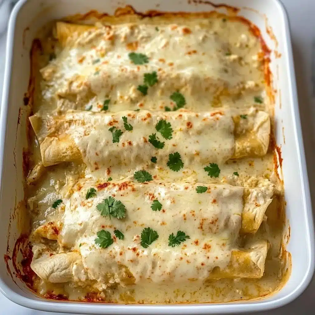 Easy Creamy White Chicken Enchiladas