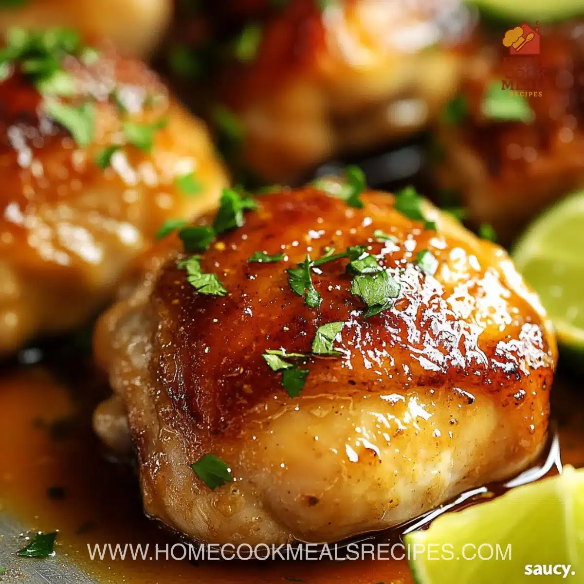 Grilled honey lime chicken served on a plate with fresh cilantro garnish