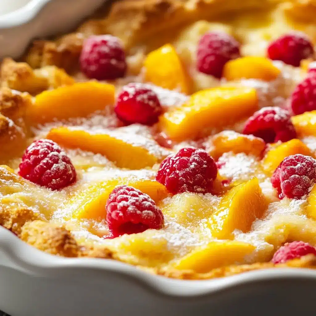 Peach Cobbler with Raspberries 7 Peach Cobbler with Raspberries