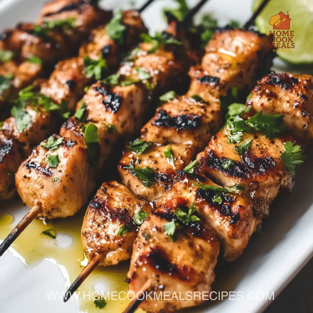 Delicious Peruvian grilled chicken skewers ready to be enjoyed at a BBQ.