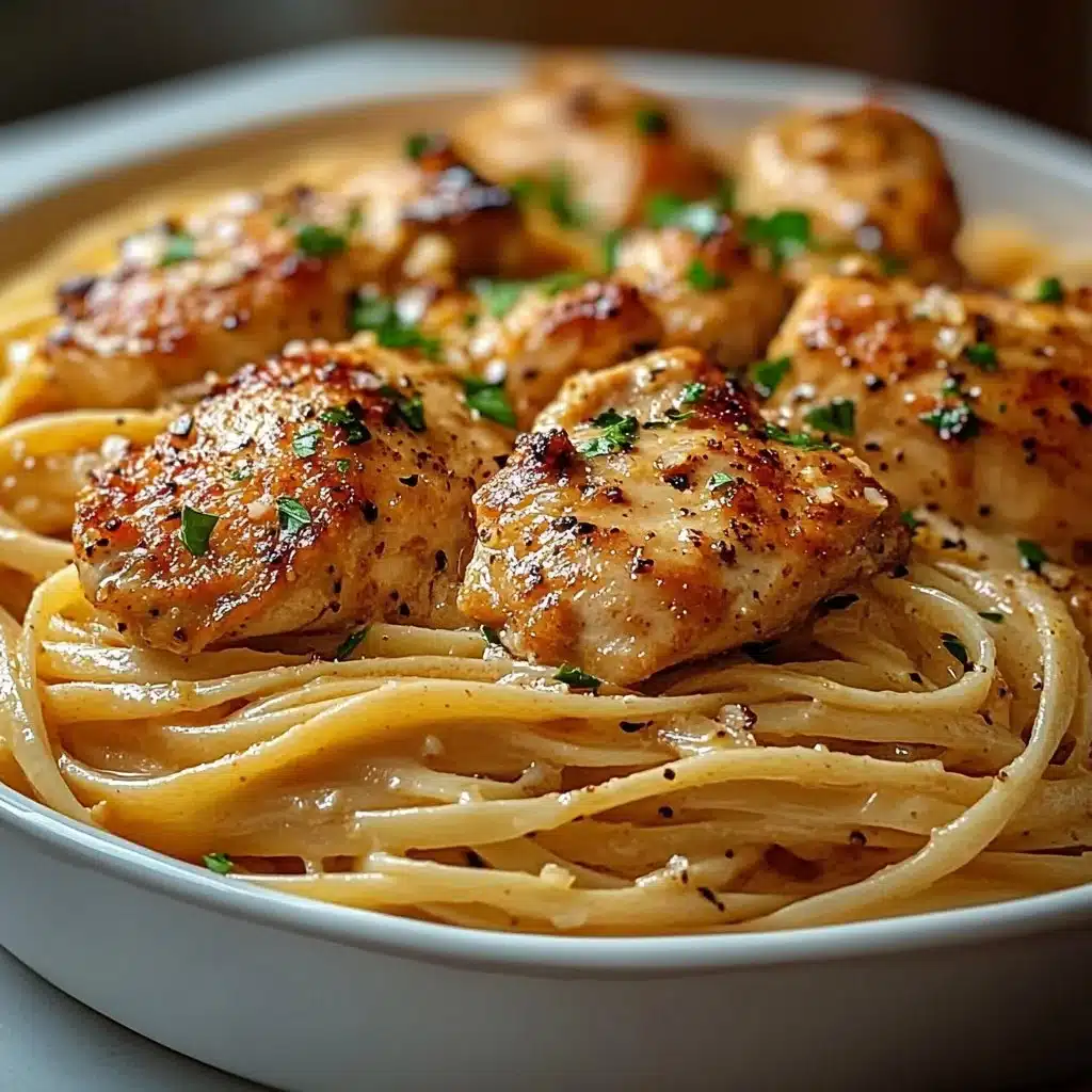 Spicy Garlic Butter Chicken with Linguine