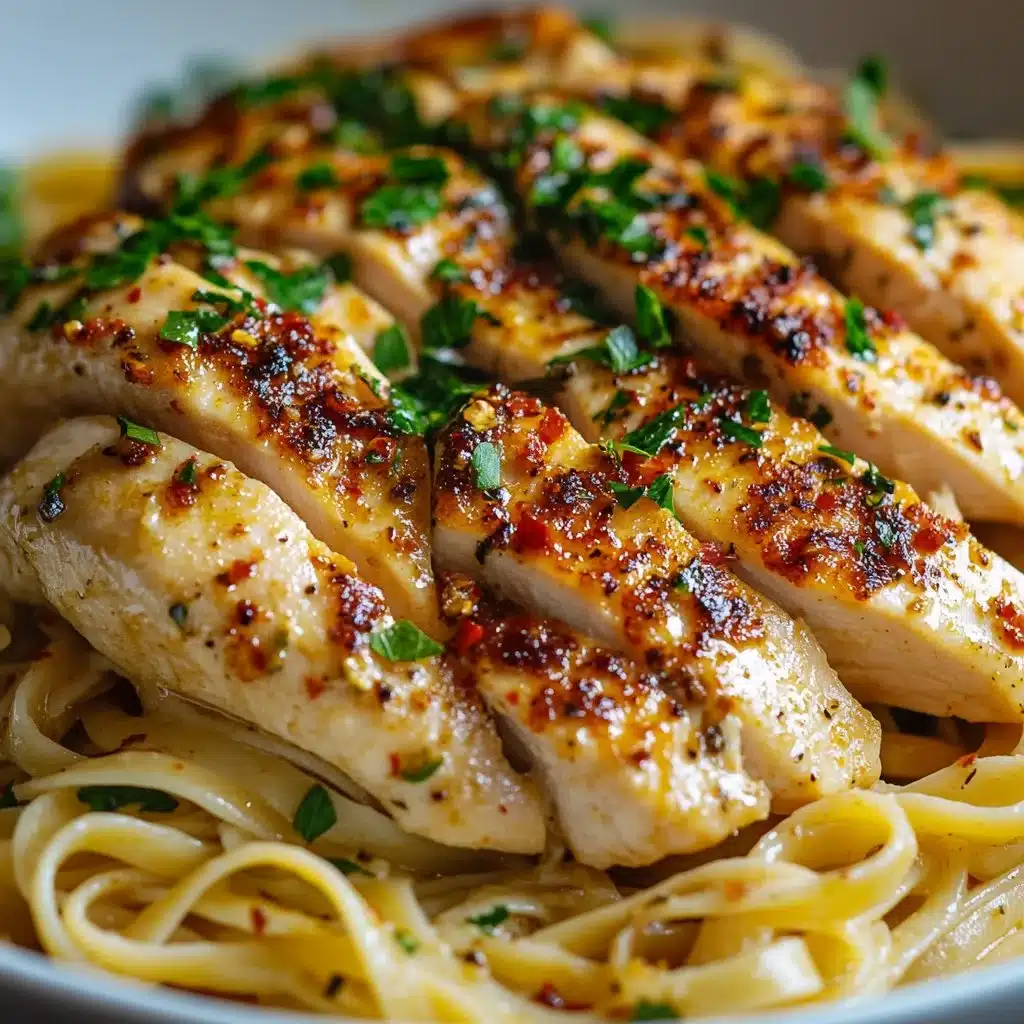 Spicy Garlic Butter Chicken with Linguine