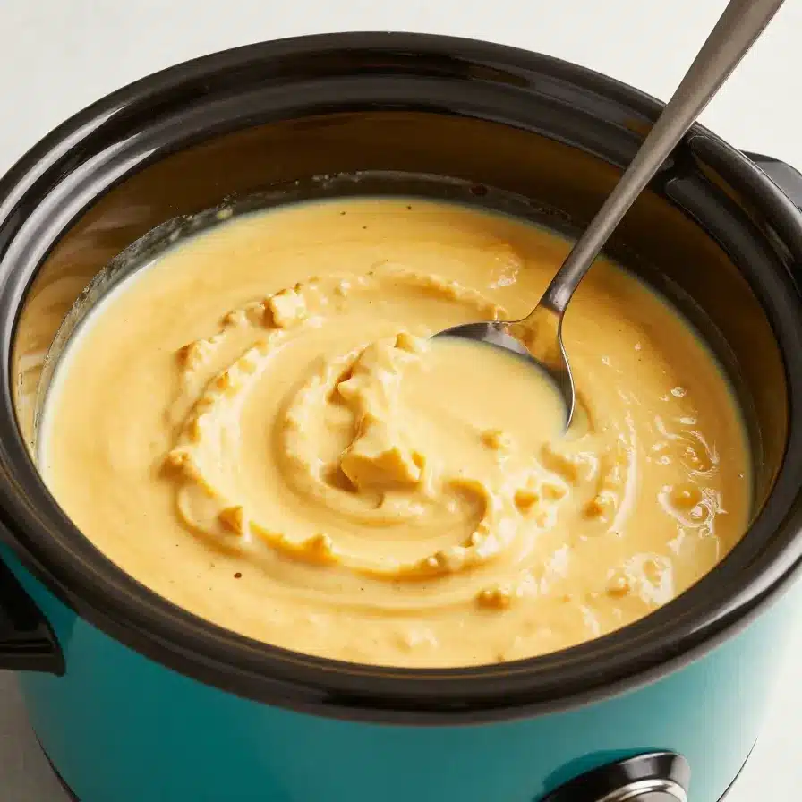 A bowl of creamy queso dip garnished with chopped cilantro, served alongside tortilla chips.
