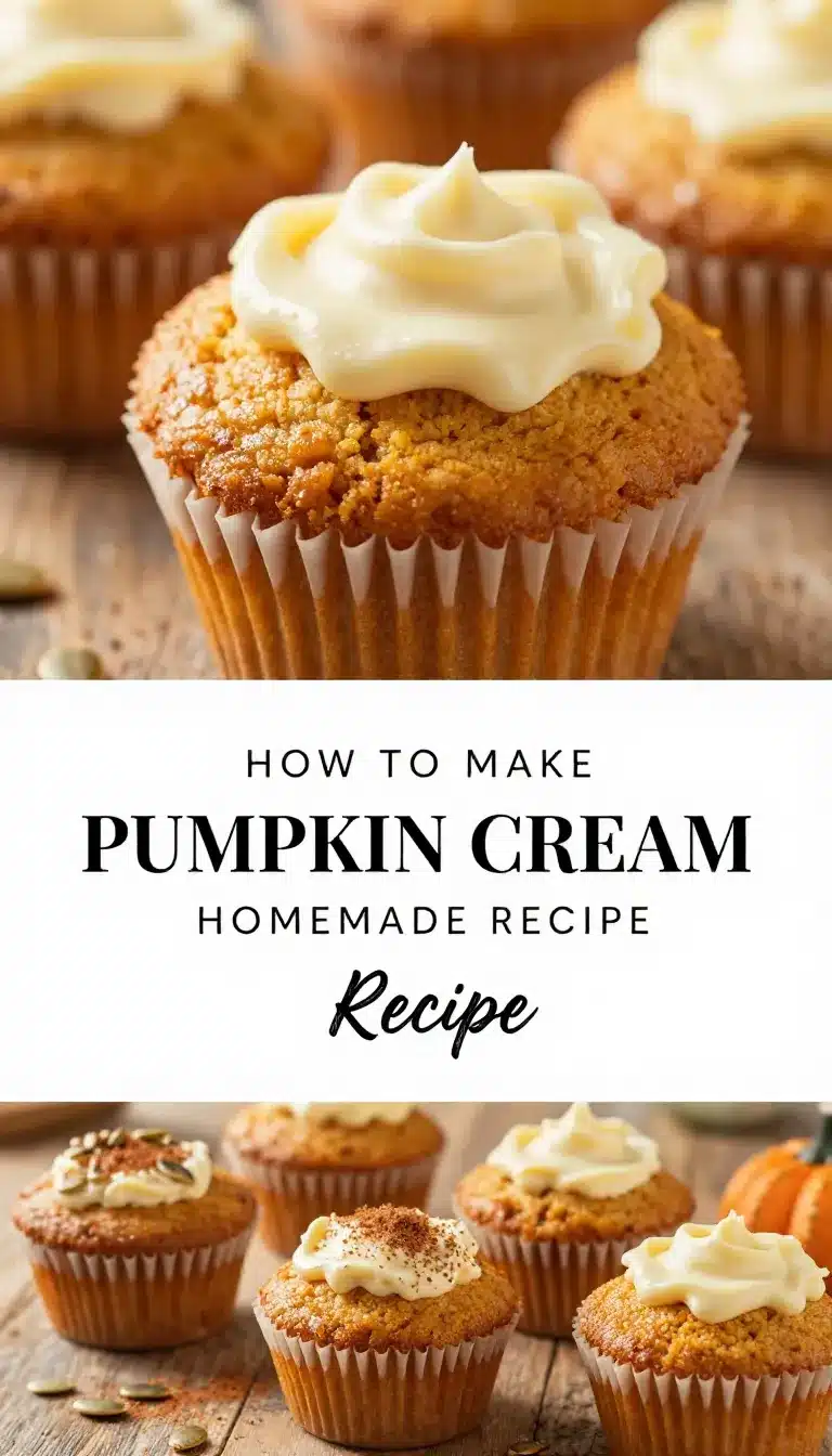 A freshly baked pumpkin cream cheese muffin with a creamy swirl on top, placed on a wooden table.