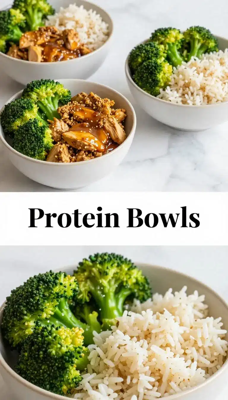 Honey Sriracha Ground Chicken and Broccoli Bowl 5 A vibrant bowl of honey sriracha ground chicken served with steamed broccoli and rice.