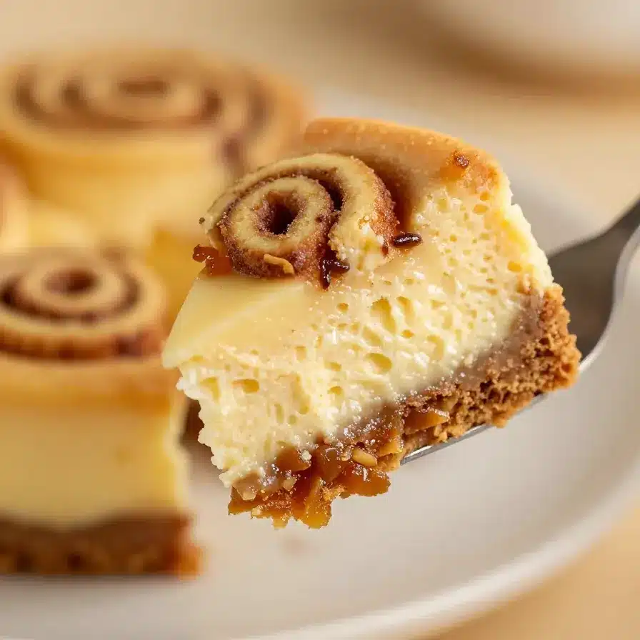 A close-up of cinnamon roll cheesecake cookies arranged on a plate.