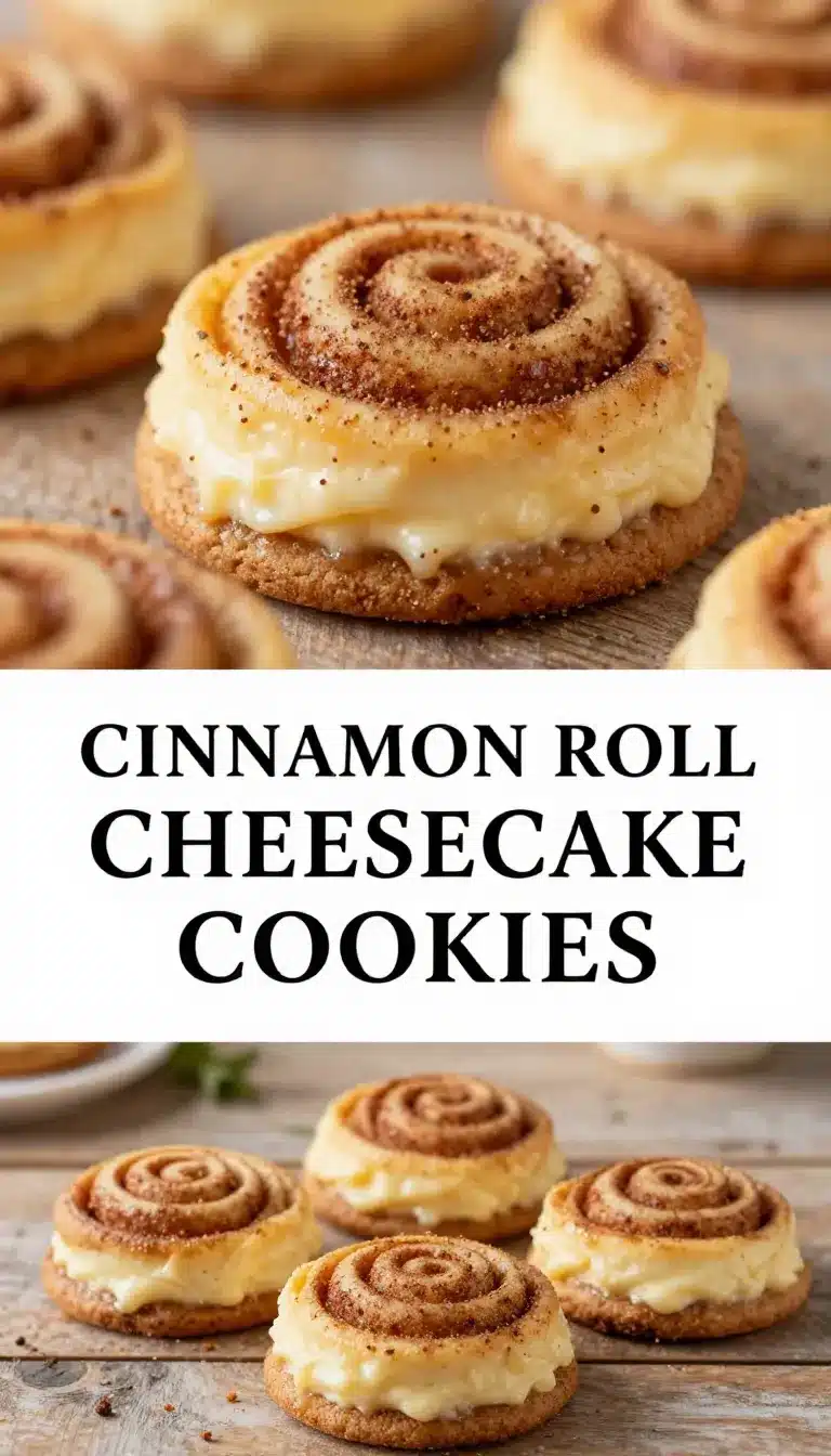A close-up of cinnamon roll cheesecake cookies arranged on a plate.