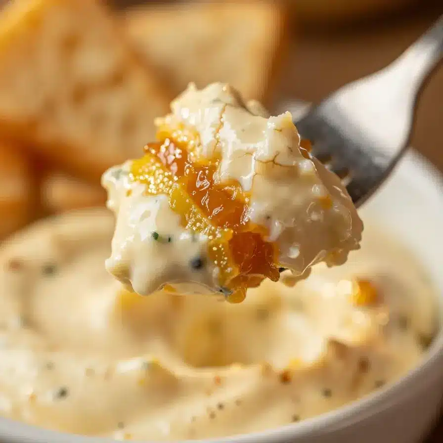 A bowl of creamy Million Dollar Crack Dip garnished with green onions and served with crackers.