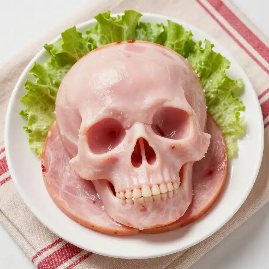 Boo Halloween Salad 2 A spooky Halloween-themed salad arranged to look like a ghost with fresh vegetables and cheese.