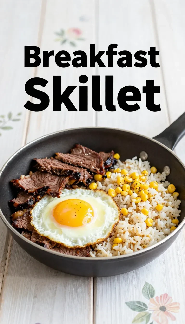 A plate of Corned Beef Silog served with fried rice and a sunny-side-up egg