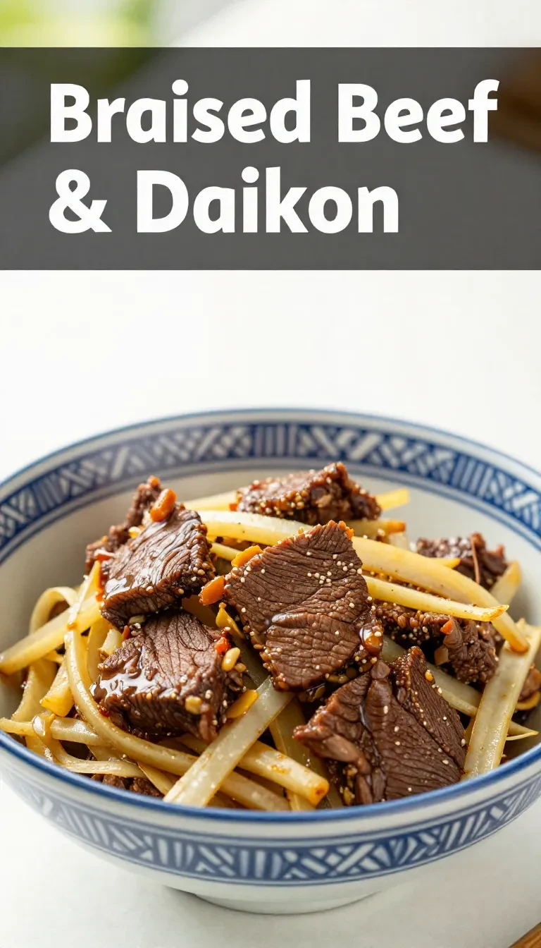 A bowl of Taiwanese braised corned beef served with steamed rice and pickled vegetables
