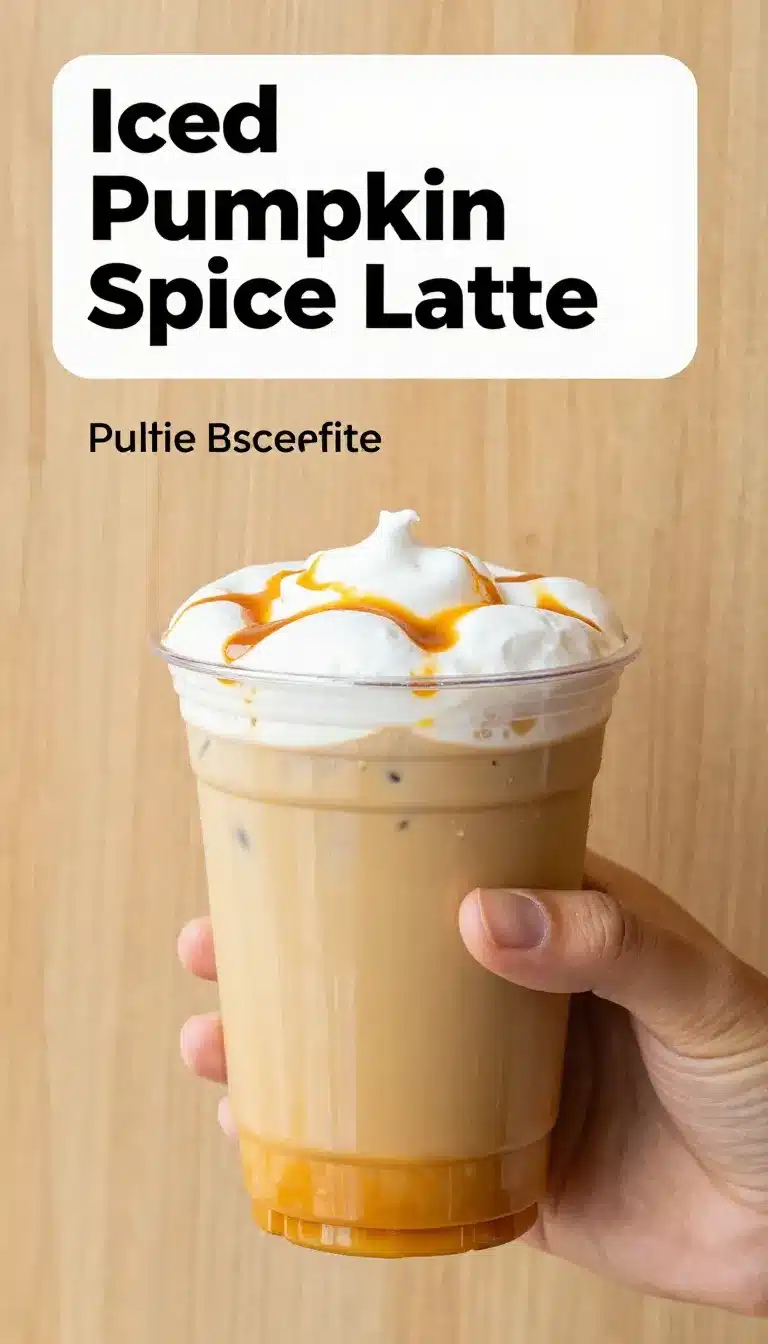Pumpkin Spice Latte with Caramel Drizzle 5 A close-up of a pumpkin spice latte topped with whipped cream and caramel drizzle in a ceramic mug.