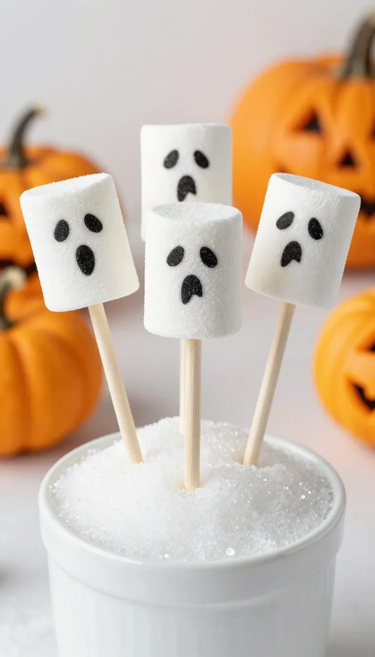 Halloween Dipped Marshmallows 5 Colorful Halloween dipped marshmallows decorated with sprinkles and chocolate