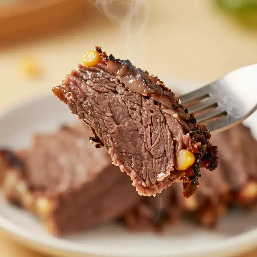 A delicious plate of corned beef with various side dishes