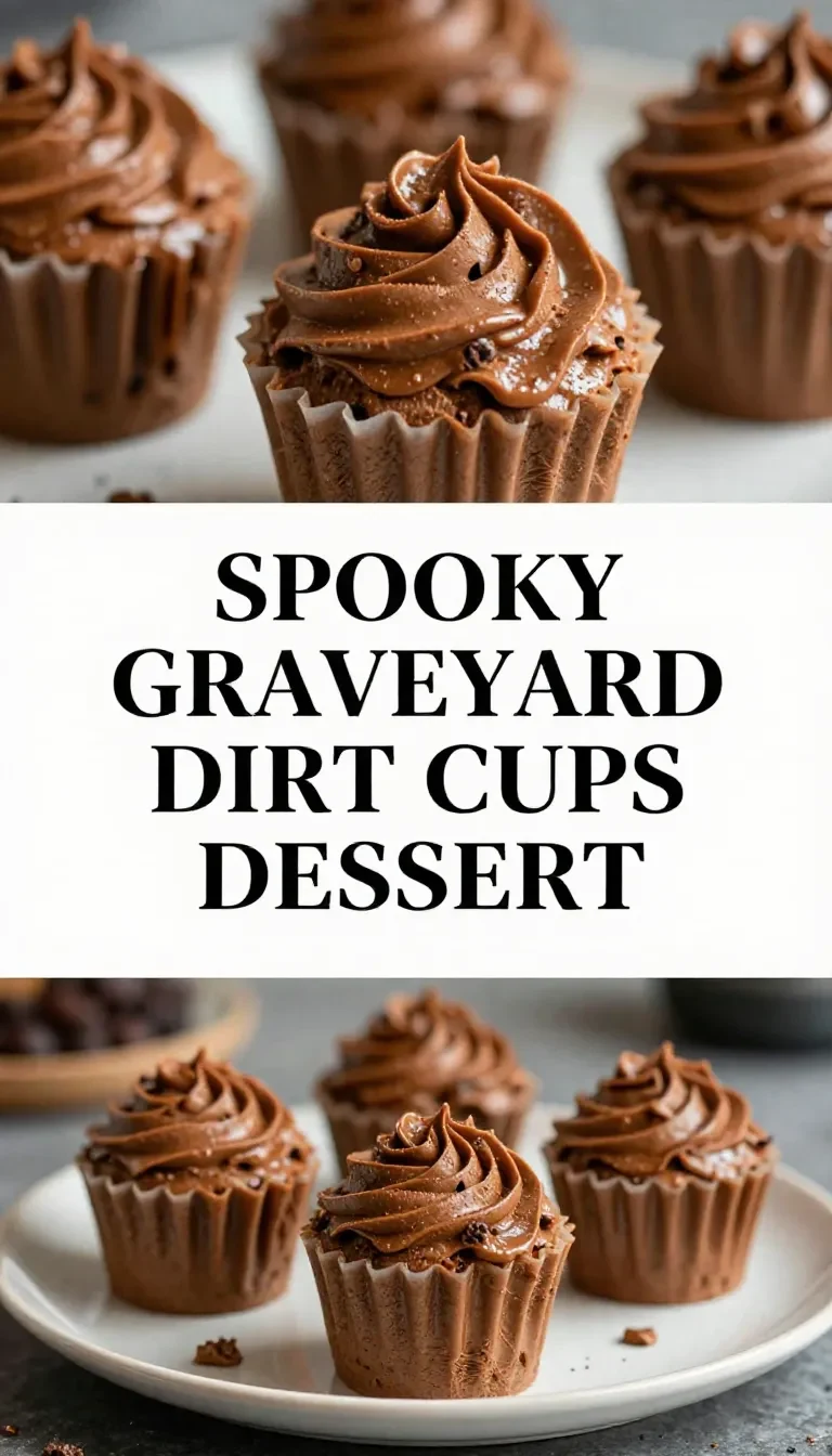 Graveyard Dirt Cups 5 A delicious graveyard dirt cup dessert topped with gummy worms and crushed chocolate cookies