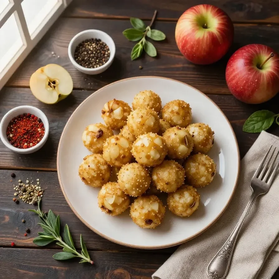 A plate of fang-tastic apple bites shaped like monster mouths with almond teeth and raspberry tongues
