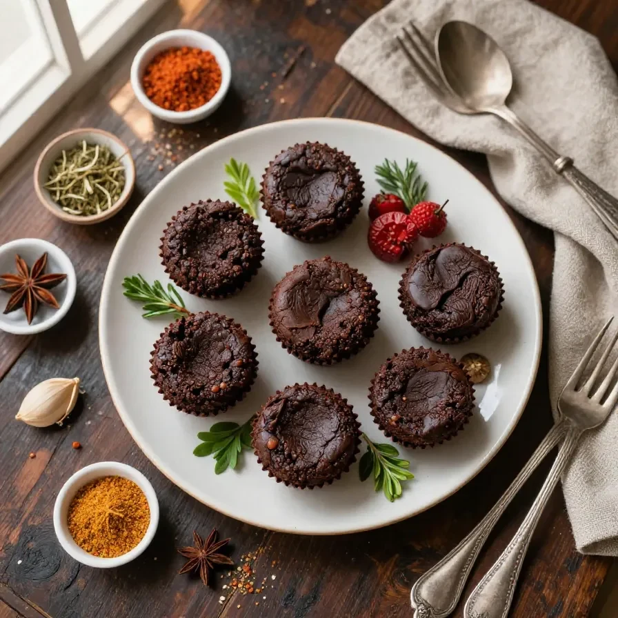 Delicious vampire brownie cups topped with spooky decorations
