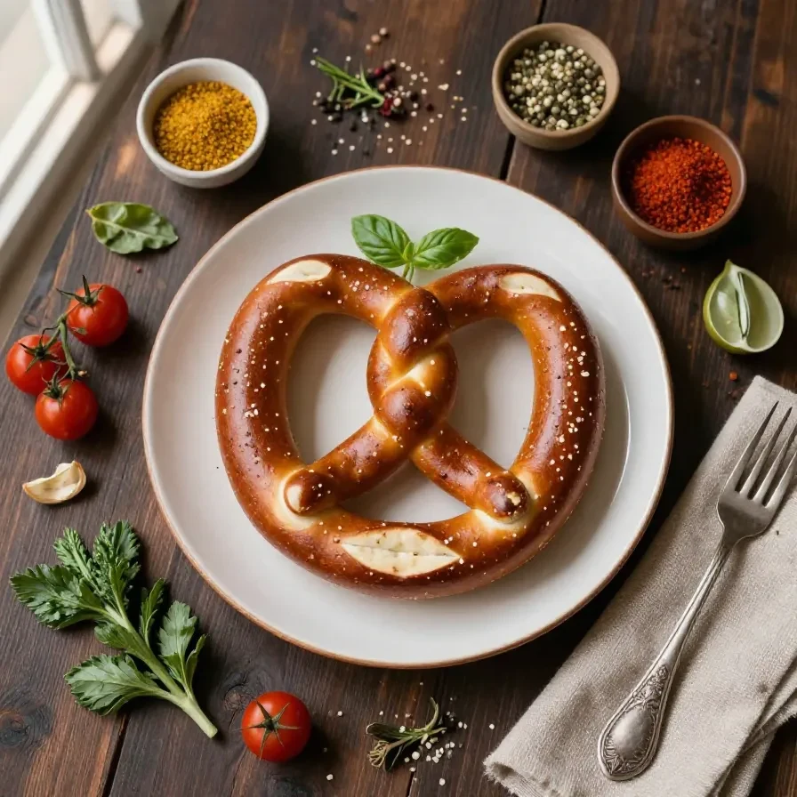 A plate of pretzel eyeballs decorated with candy and chocolate