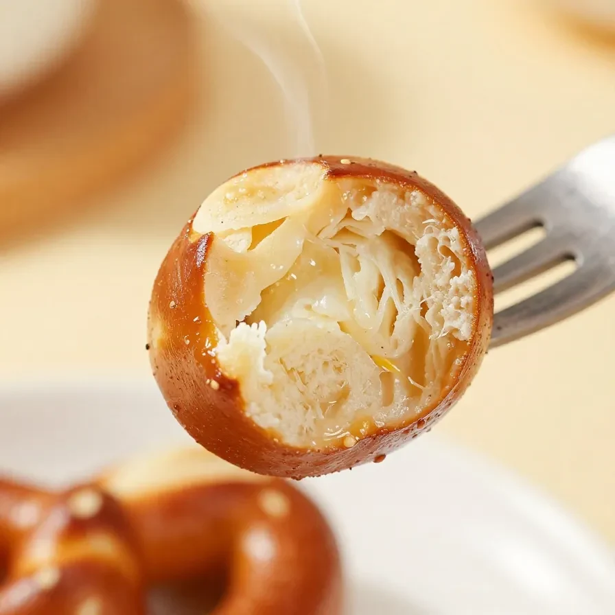 A plate of pretzel eyeballs decorated with candy and chocolate