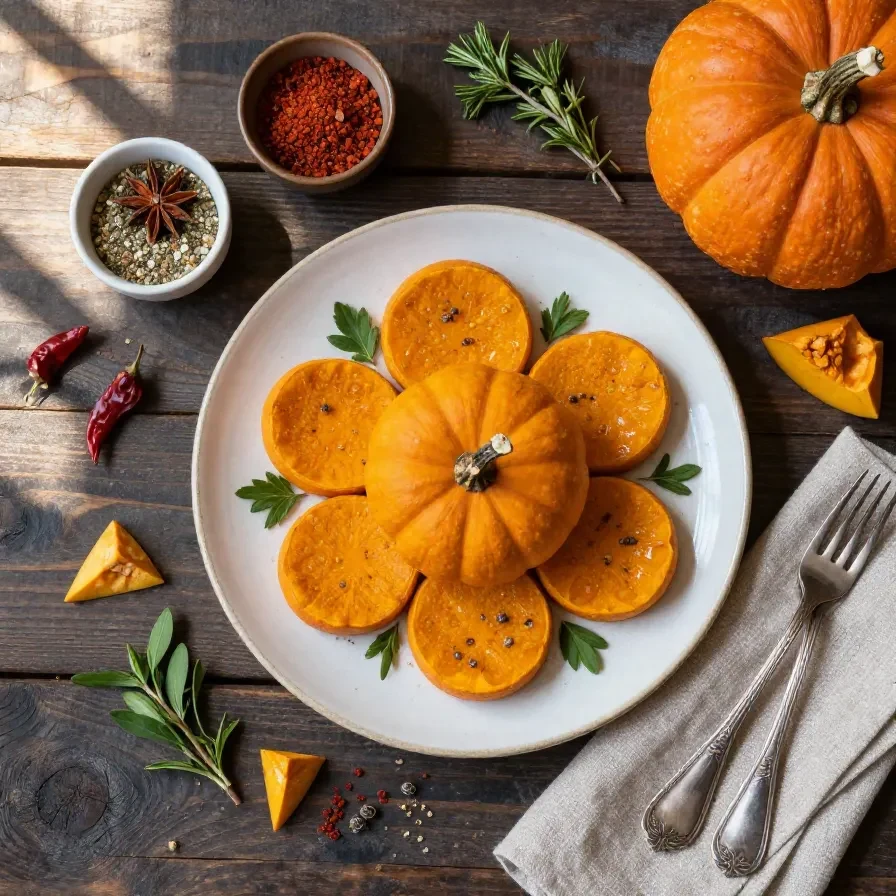A plate of bite-sized pumpkin treats with a sprinkle of cinnamon on top