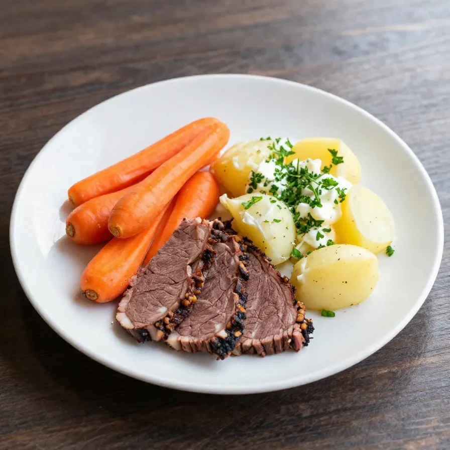 A variety of delicious corned beef dishes prepared in a slow cooker