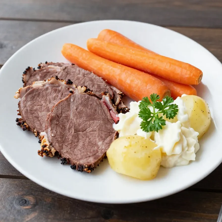 A variety of delicious corned beef dishes prepared in a slow cooker