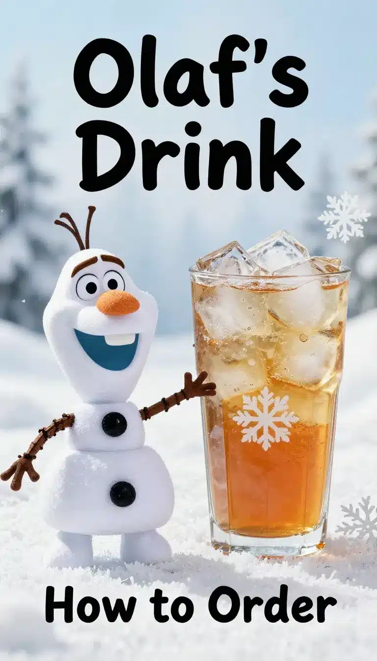 Olaf Frappuccino (Secret Menu) 4 A vibrant Olaf Frappuccino topped with whipped cream and colorful sprinkles