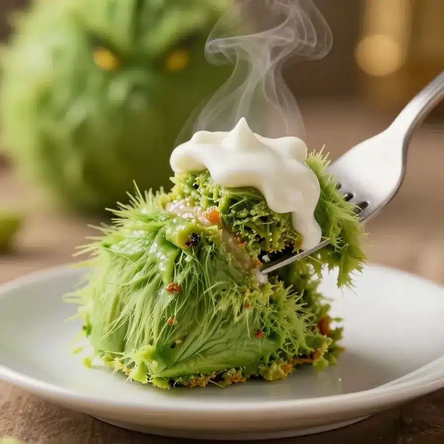 Grinch Frappuccino 2 A festive Grinch Frappuccino topped with whipped cream and green sprinkles
